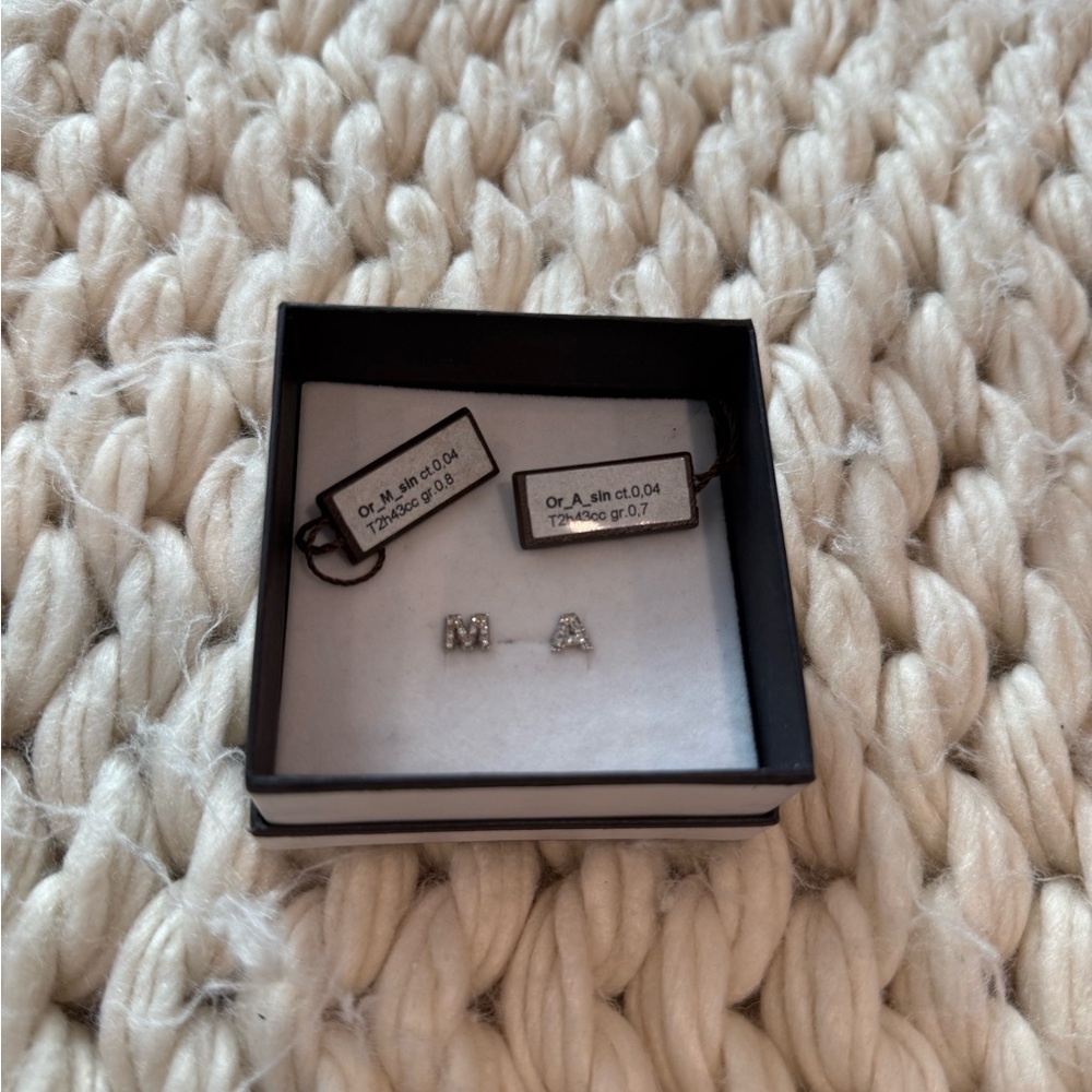 Silver Initial Earrings - image 4